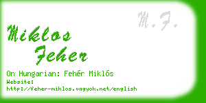 miklos feher business card