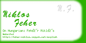 miklos feher business card